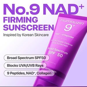 Numbuzin No.9 NAD+ BIO Super Defense Glow Sunscreen (SPF 50) NIB